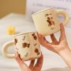 奶fufu陶瓷马克杯带勺带盖子水杯可爱办公室杯子高颜值情侣咖啡杯
