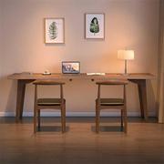 全实木书桌长条桌靠窗靠墙窄桌子写字台，工作室卧室双人办公电脑桌