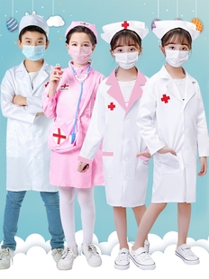 医生护士服装儿童演出服主题六一儿童角色扮演职业长袖男童