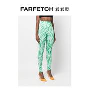 dependance女士斑马纹高腰，打底裤farfetch发发奇