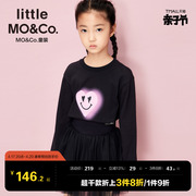 亲子装littlemoco童装春秋，女童纯棉长袖，t恤母女装儿童上衣洋气