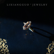 《梵蒂冈玫瑰》LXG原创设计 天然紫黄晶纯银托帕石戒指星芒十字架