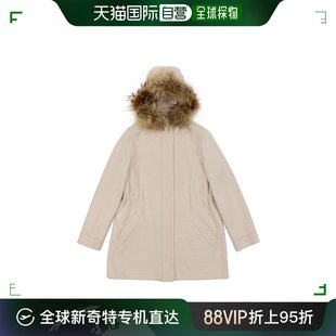 99新未使用香港直邮MAX MARA 女士浅褐色中长连帽风衣 508603