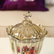 高档现代客厅茶几玻璃果盘花瓶，烟灰缸糖果罐套装，欧式家居装饰品摆