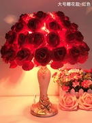 创意玫瑰花水晶台灯，结婚礼物婚庆公主婚，房长明装饰温馨卧室床头灯