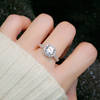 显钻仿真钻石戒指女1.5克拉群镶锆石日韩结婚道具简约潮人求婚礼