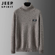 jeep吉普男装毛衣高领针织，套头内搭冬季加厚保暖毛衫休闲打底上衣