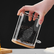 玻璃茶叶罐带盖储存茶罐透明家用大小号厨房干果杂粮收纳瓶密封罐
