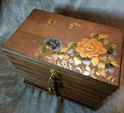 中式复古木质多层首饰盒，实木抽屉式收纳盒饰品盒，古风中国风纯