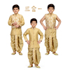 印度传统民族服饰男童亚麻套装礼服生日服表演服正宗印巴风三合一