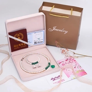 天然母贝珍珠项链颈饰正圆强光生日礼物送妈妈婆婆母亲节礼物礼盒