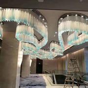 酒店大堂展厅艺术创意，吊灯走廊水晶吊灯