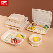 恒秀可降解一次性餐盒子玉米淀粉食品级环保快餐盒餐盘打包盒饭盒