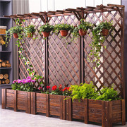 碳化防腐木花箱户外栅栏阳台长方形种菜种植箱，花盆室内种菜专用箱