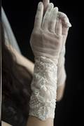 。结婚手套新娘婚纱萝莉手套法式长款婚礼蕾丝超仙白纱拍照女薄款