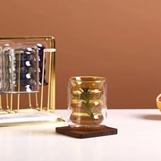 茶艺卡通家用时尚彩色，双层玻璃水杯，彩色高硼硅玻璃杯螺旋状咖啡杯