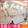 8d新中式壁画手绘玉兰花鸟壁纸，客厅电视背景墙，卧室沙发无纺布墙纸