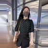 波点衬衫半身裙套装女2023夏雪纺短袖韩版设计感衬衣防晒两件套潮