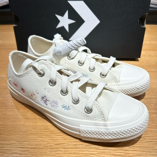 Converse Chuck Taylor All Star 花卉刺绣低帮帆布鞋女款A01595C