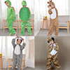 春秋季演出儿童卡通动物，连体衣乌龟蟒蛇豹子，长颈鹿亲子节日表演服