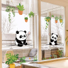 厨房卫生间玻璃门防撞小熊猫，贴纸衣柜推拉门小动物，图案装饰墙贴画
