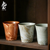 九土日式手工咖啡杯绞纹创意陶瓷杯子牛奶杯茶杯简约家用情侣对杯
