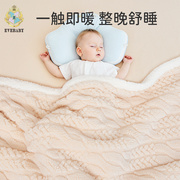 婴儿毛毯宝宝秋冬季双层加厚小被子，新生儿推车盖毯羊羔绒儿童毯子