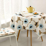 芬兰设计师款桌布布艺棉麻桌布植物餐桌布圆桌桌布长方形防水桌布