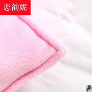 法兰绒双人加长枕套 15米 12m毛绒枕头罩 纯色蓝色粉色灰色枕套