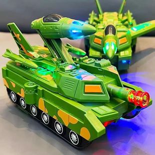 抖音电动变形飞机坦克车金刚，机器人小汽车万向男孩儿童玩具大全