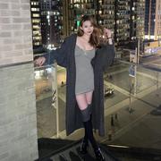 胖MM200斤特大码慵懒风毛衣外套女新款韩版宽松中长款针织开衫