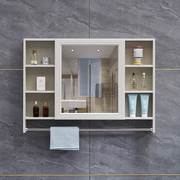 镜子收纳一体挂墙卫生间洗脸盆上的挂墙储物北欧镜柜带置物架简易