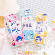 卡通牛奶盒笔袋创意，韩版学生奖励大容量文具盒笔袋简约笔盒收