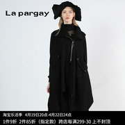 lapargay纳帕佳2024春季女装，无袖针织上衣中长款风衣马甲外套