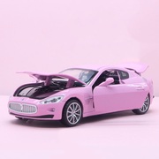 吃鸡玛莎拉蒂gt粉色车模跑车，限量版仿真合金，玩具汽车模型儿童女孩