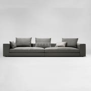 意式极简设计师多人位沙发北欧别墅大平层客厅一字型直排布艺沙发