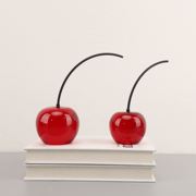 现代创意小樱桃水果摆件样板房售楼部卧室书房客厅桌面家居饰品
