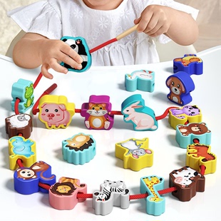 婴儿童串珠益智多功能早教0宝宝1一2岁3训练专注力大颗粒积木玩具