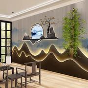 3d新中式装修风格古风墙纸现代山水墨客厅电视背景墙壁画茶室壁纸