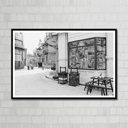 老上海装饰画复古怀旧街景，u建筑老照片饭店，餐厅混饨小吃店墙壁挂
