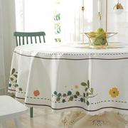 圆桌子桌垫餐桌布防水防油免洗圆形塑料台布欧式布艺家用北欧