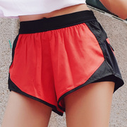 夏季 跨境女士宽松假两件跑步 健身瑜伽莱卡休闲运动中长裤／短裤