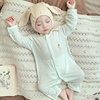 婴儿夏季薄款连体衣宝宝长袖，空调服新生儿衣服，莫代尔0-3个月睡衣