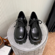 2021小皮鞋女刘雯同款英伦学院风复古系带单鞋厚底松糕乐福鞋