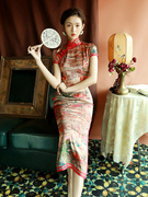 老上海旗袍复古中国风，走秀中长款国潮日常可穿改良版连衣裙女夏季
