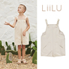 33 雯的店 Liilu  儿童米白色系带可调节口袋连体短裤