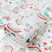 送小方巾儿童盖毯纯棉，纱布超柔吸水新生儿毛巾被宝宝婴儿浴巾