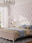 安普莎现代简约美式叶子菱形图案 客厅卧室背景墙壁纸 高档环保纯