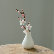 手工陶瓷梅花花枝新中式向日葵，牡丹立体仿真花瓶，居家创意桌面摆件