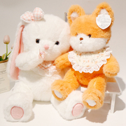 可爱小熊玩偶白兔子毛绒玩具猫咪公仔安抚布娃娃女孩抱枕生日礼物